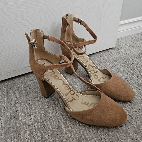 Sam Edelman Shoes - Sam Edelman Simmons Camel Suede block heel Size 7.5